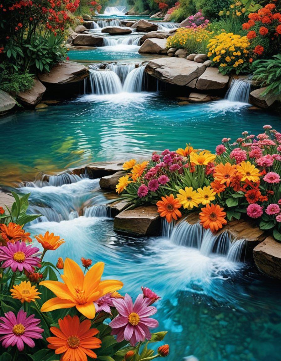 An intricate collage showcasing various forms of modern art, including abstract paintings, sculptures, and street art, intertwined with elements of nature like flowers and water, symbolizing the blend of beauty and creativity. The color palette should be vibrant and eye-catching, with a dynamic layout that draws the viewer's eye across the image. The background should be softly textured to enhance the artistic feel. super-realistic. vibrant colors. textured background.